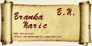 Branka Marić vizit kartica